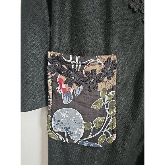 Pretty Angel Floral Knit Duster XL Black Whimsygoth Mixed Media Cardigan - Picture 4 of 16